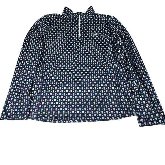 Rhoback Women's Pickleball Paddles Print Quarter Zip Pullover Top - Picture 1 of 9
